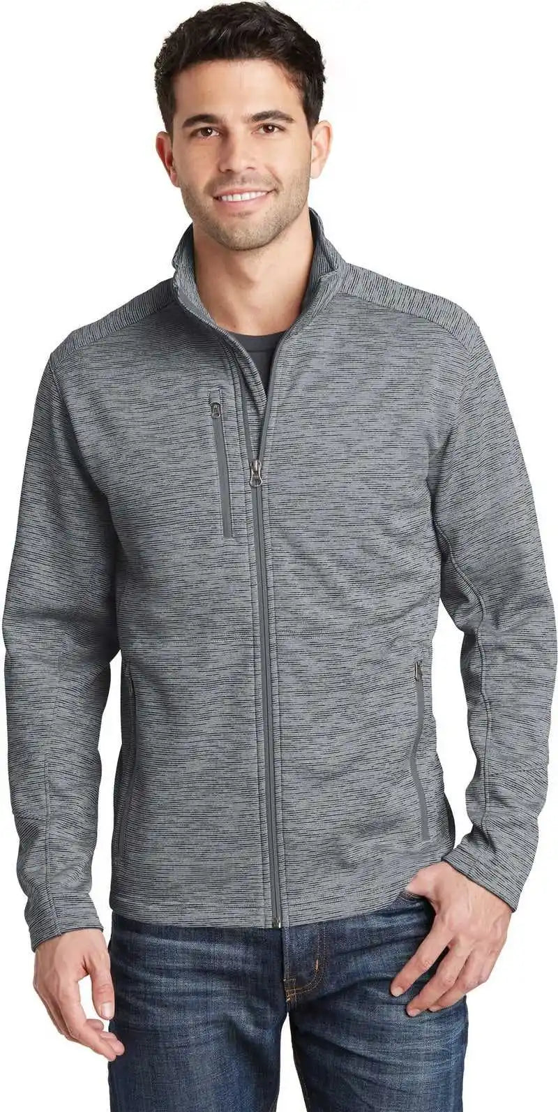 Port Authority F231 Digi Stripe Fleece Jacket - Grey