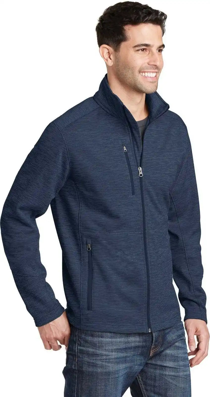 Port Authority F231 Digi Stripe Fleece Jacket Navy