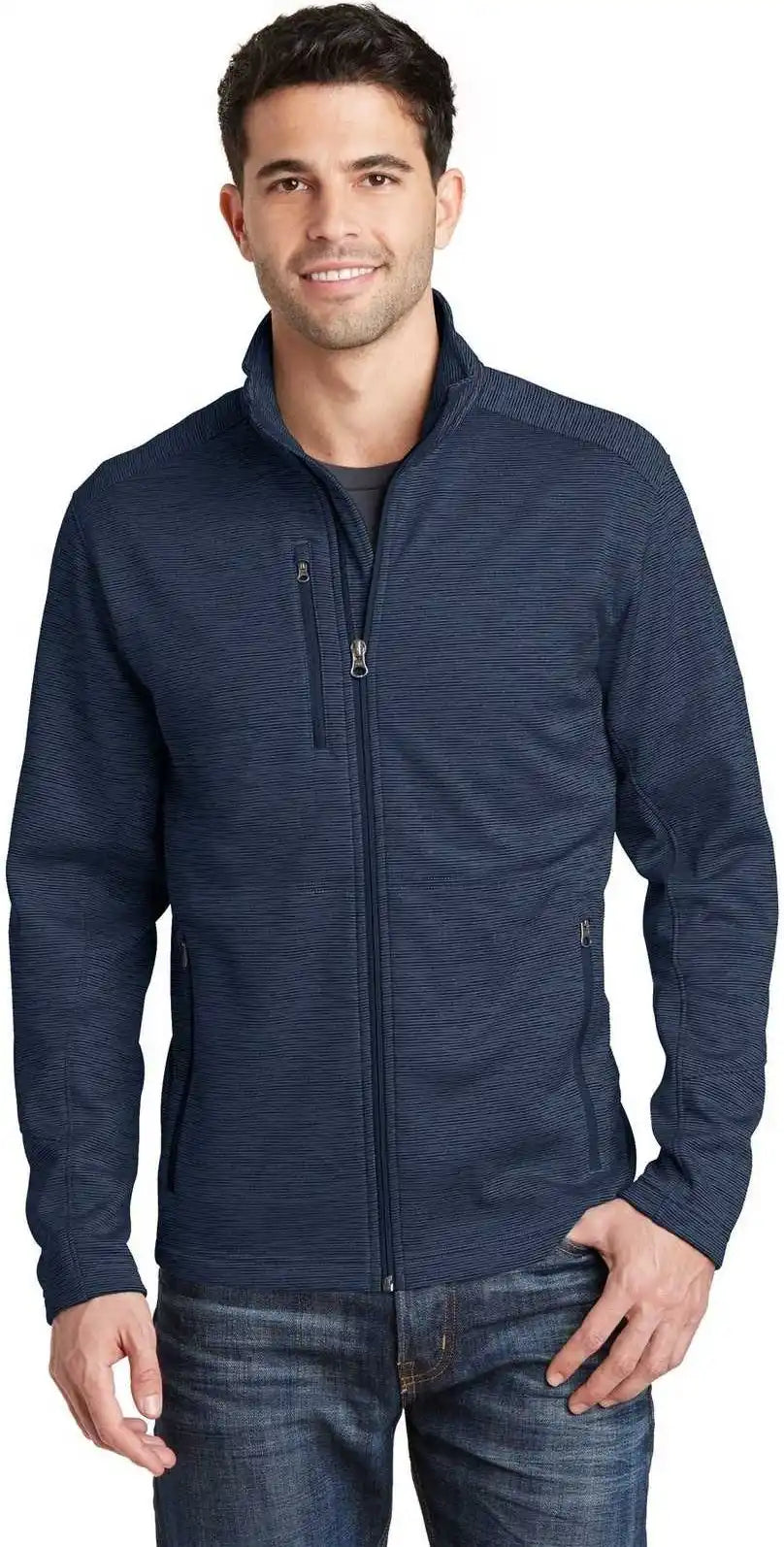 Port Authority F231 Digi Stripe Fleece Jacket - Navy
