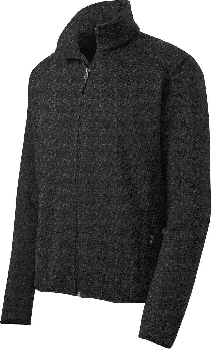 Port Authority F232 Sweater Fleece Jacket Black Heather