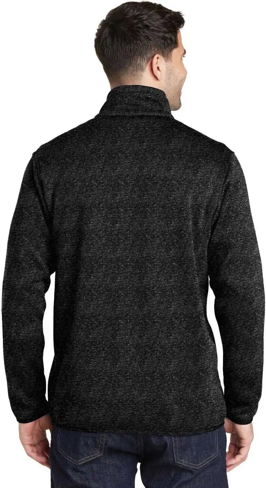 Port Authority F232 Sweater Fleece Jacket Black Heather