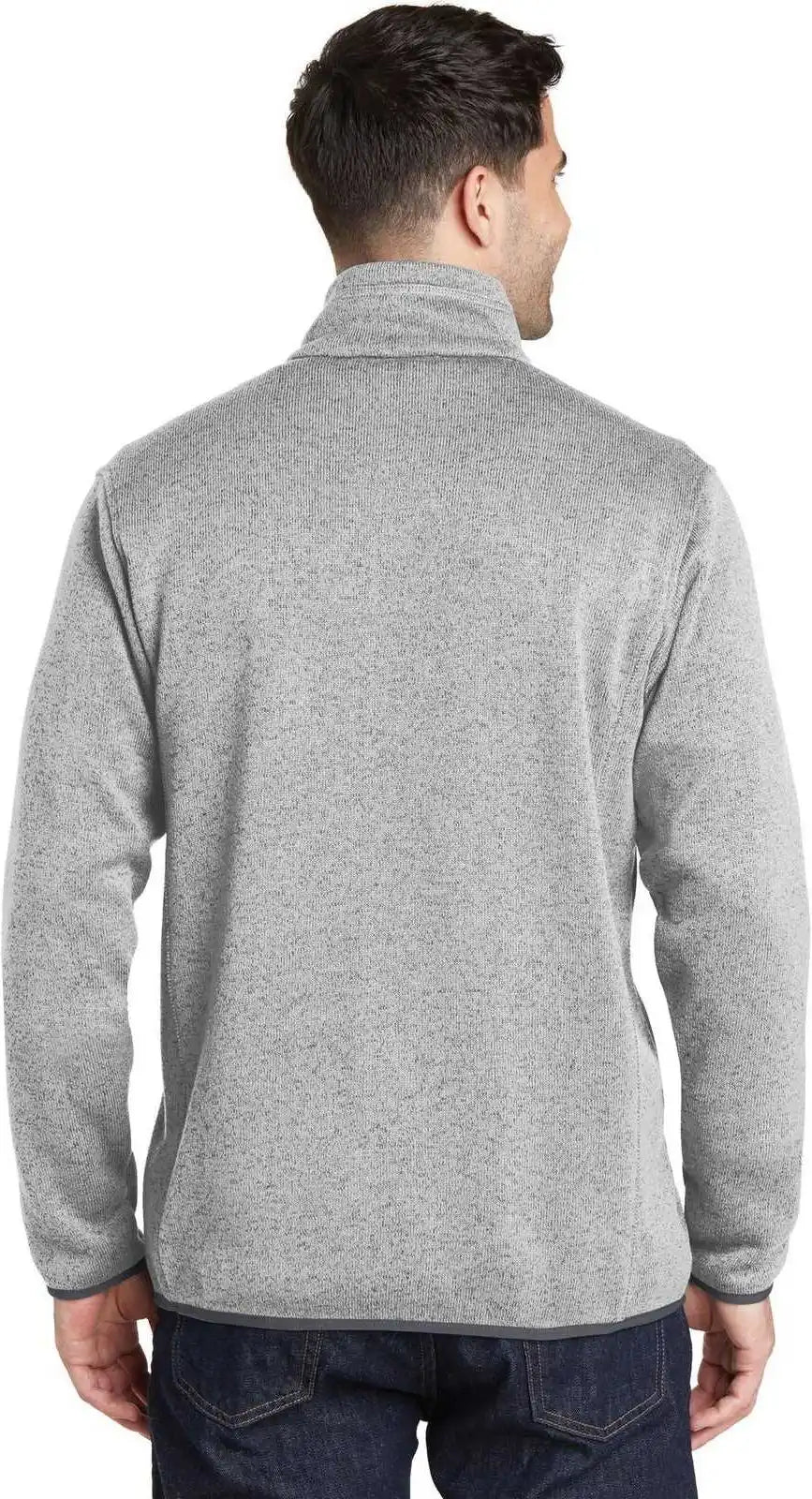 Port Authority F232 Sweater Fleece Jacket Gray Heather