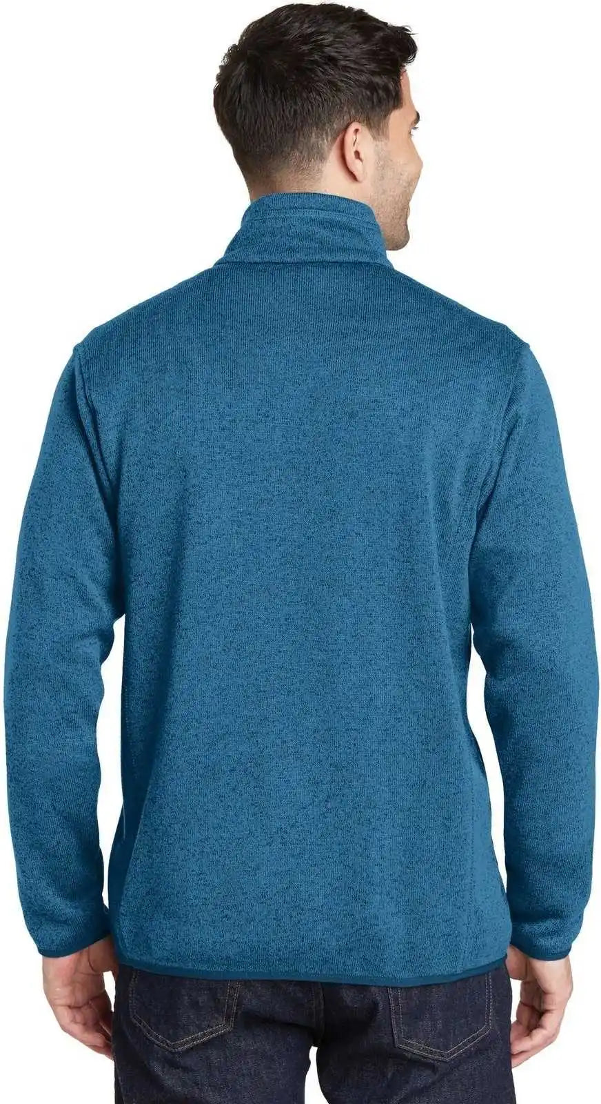 Port Authority F232 Sweater Fleece Jacket Medium Blue Heather