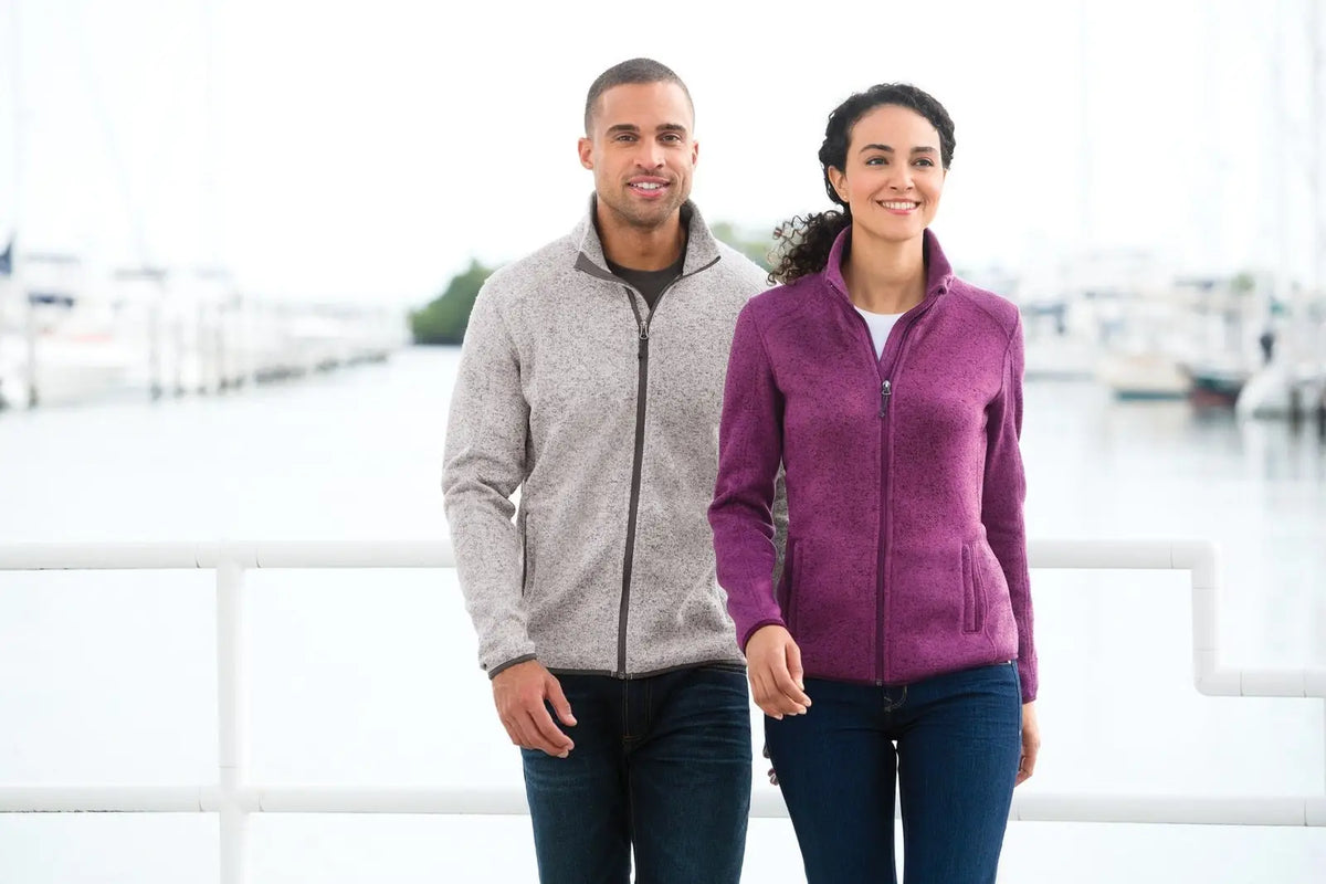Port Authority F232 Sweater Fleece Jacket - River Blue Navy Heather