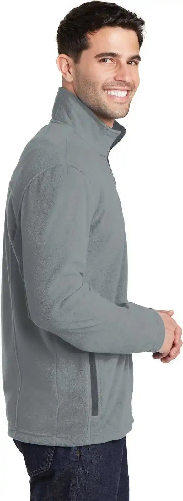 Port Authority F233 Summit Fleece Full Zip Jacket Frost Gray Magnet