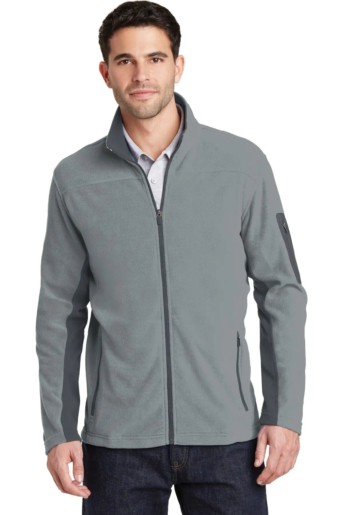 Port Authority F233 Summit Fleece Full-zip Jacket - Frost Gray Magnet - Gray/ / Adult Xs