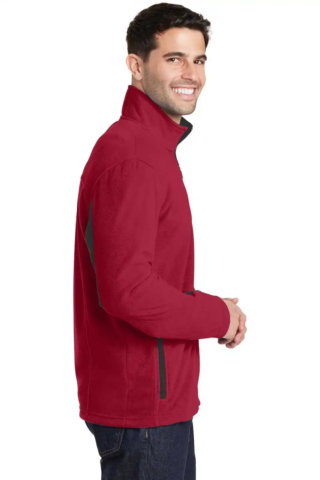 Port Authority F233 Summit Fleece Full-zip Jacket - Rich Red Black