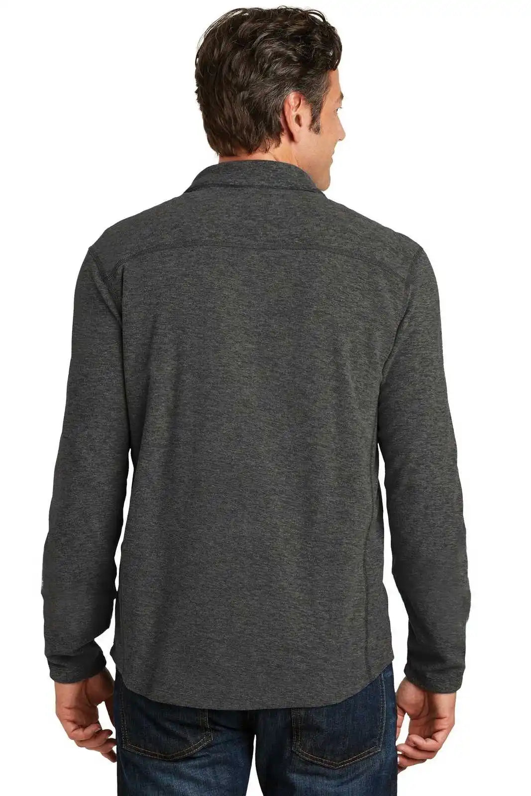 Port Authority F234 Heather Microfleece 1/2-zip Pullover - Black Charcoal