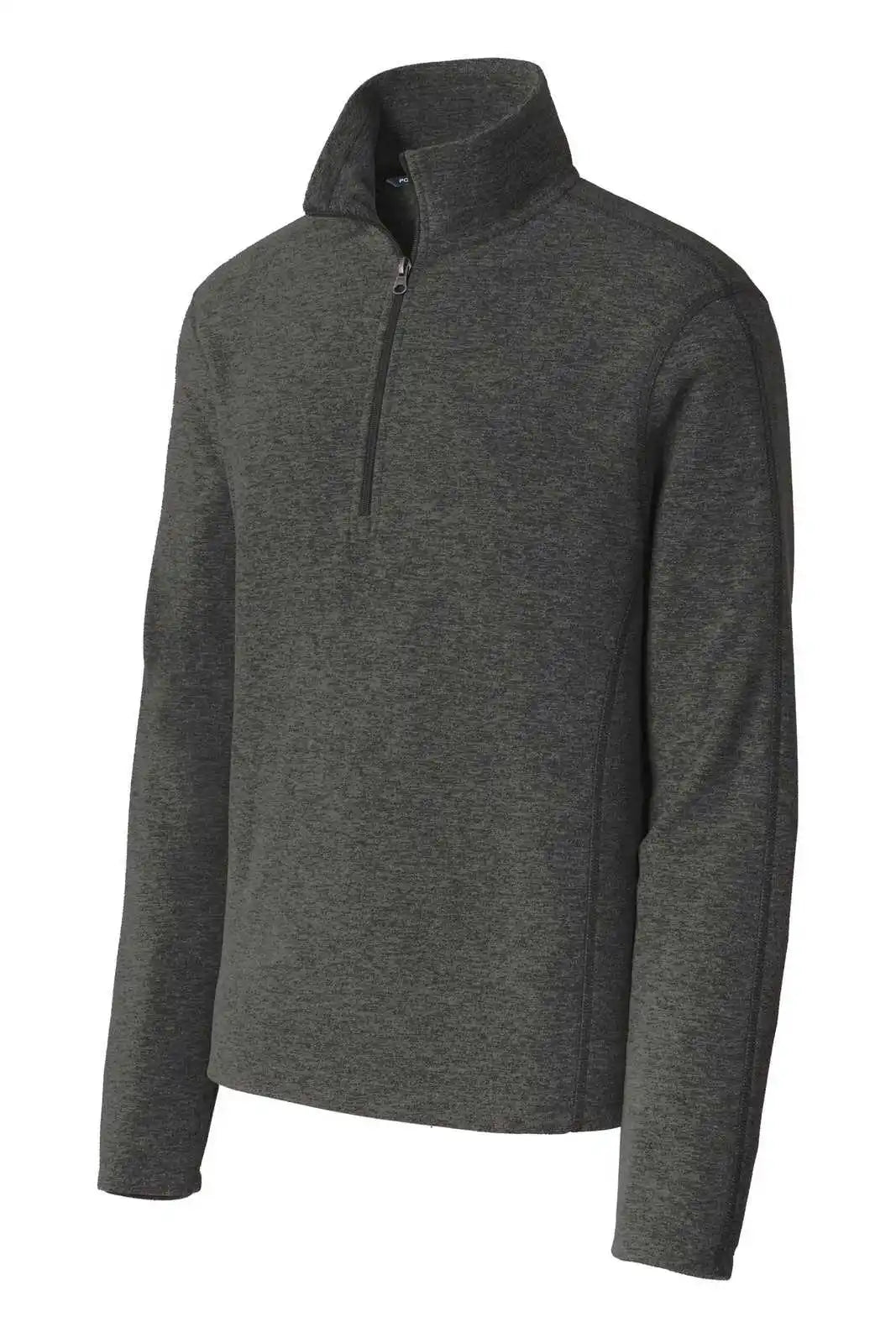 Port Authority F234 Heather Microfleece 1/2-zip Pullover - Black Charcoal