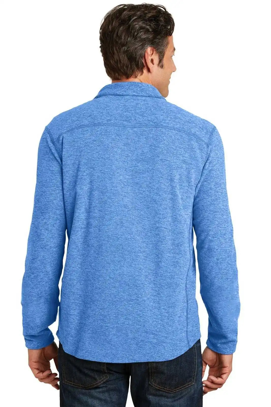 Port Authority F234 Heather Microfleece 1/2-zip Pullover - Light Royal