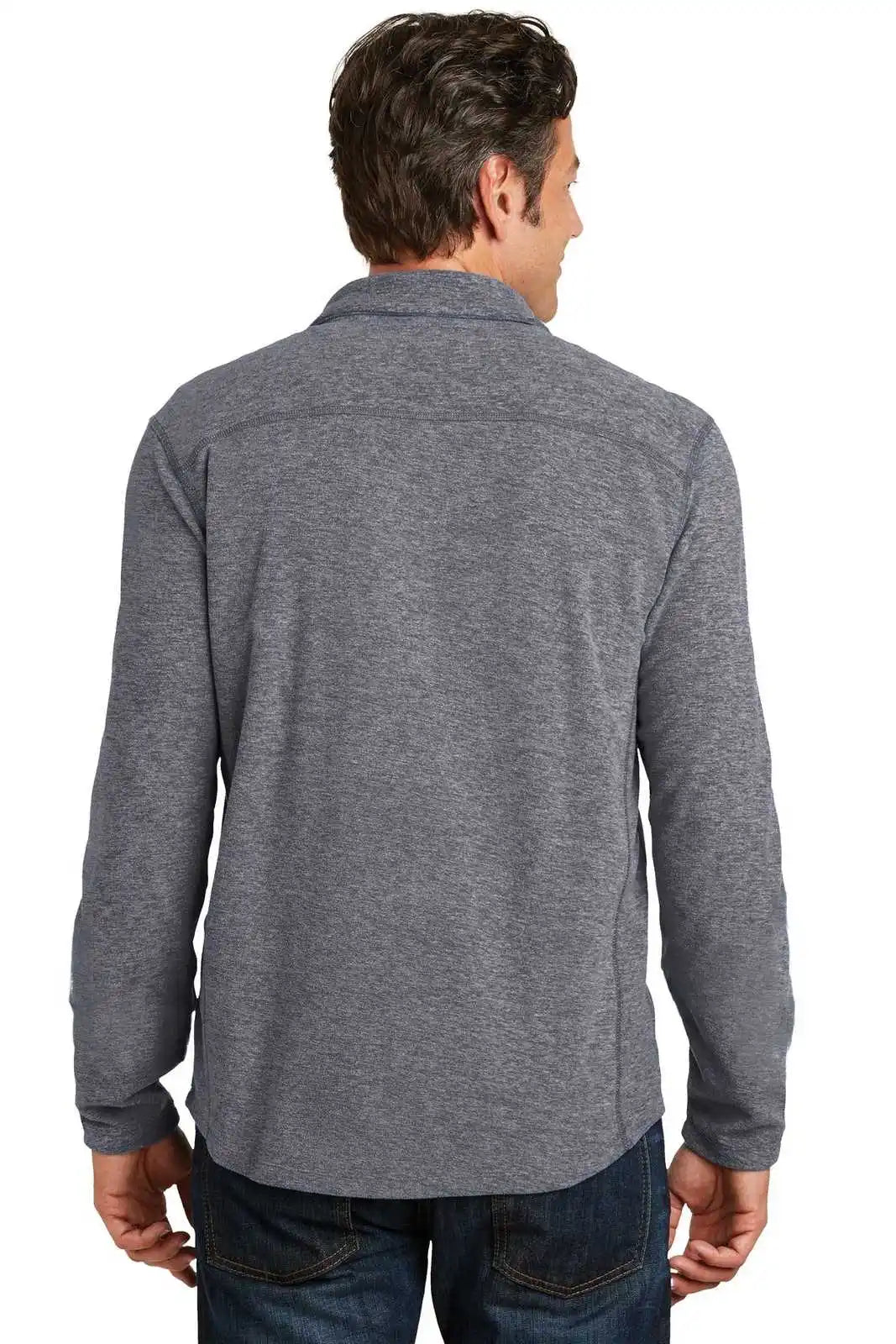Port Authority F234 Heather Microfleece 1/2-zip Pullover - True Navy