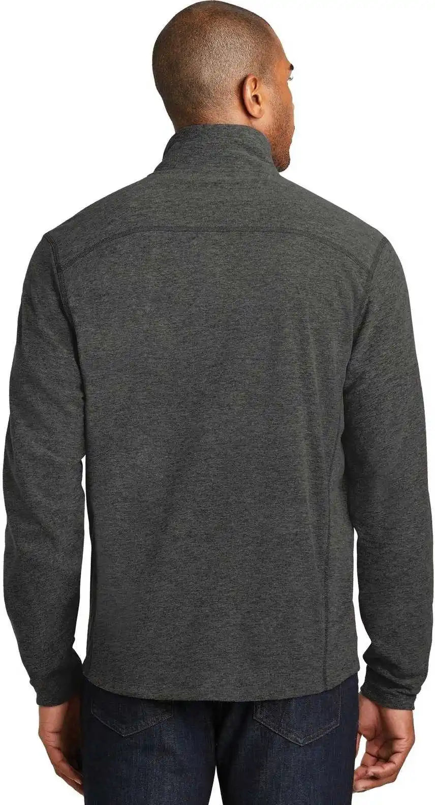 Port Authority F235 Heather Microfleece Full-zip Jacket - Black Charcoal