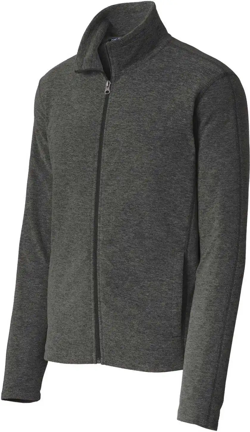 Port Authority F235 Heather Microfleece Full-zip Jacket - Black Charcoal