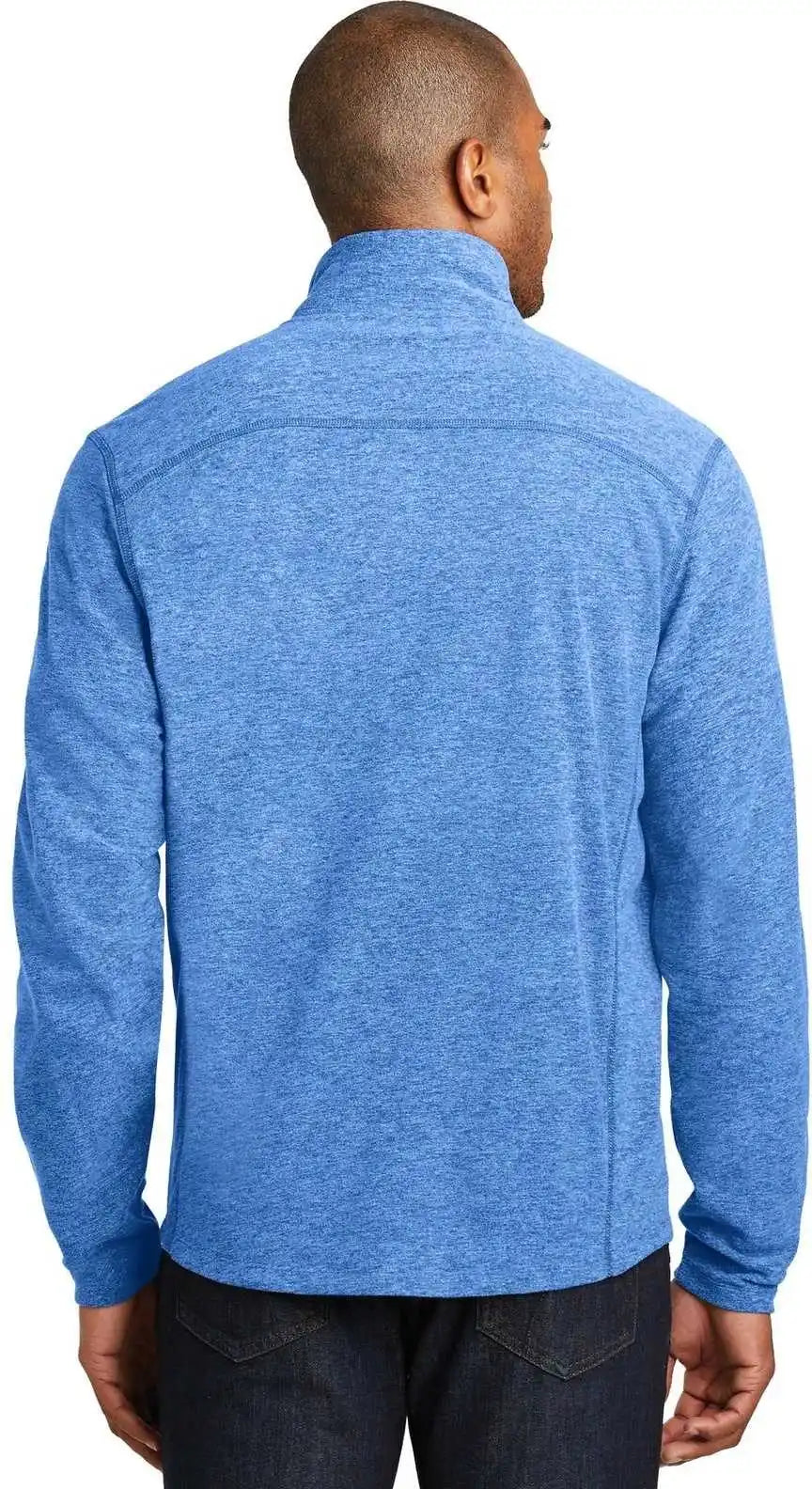 Port Authority F235 Heather Microfleece Full Zip Jacket Light Royal