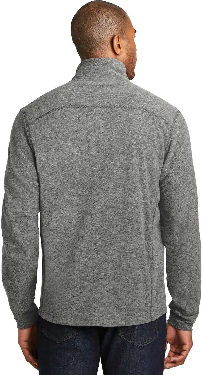 Port Authority F235 Heather Microfleece Full Zip Jacket Pearl Gray