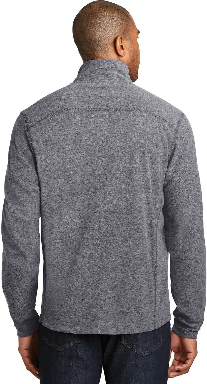 Port Authority F235 Heather Microfleece Full Zip Jacket True Navy