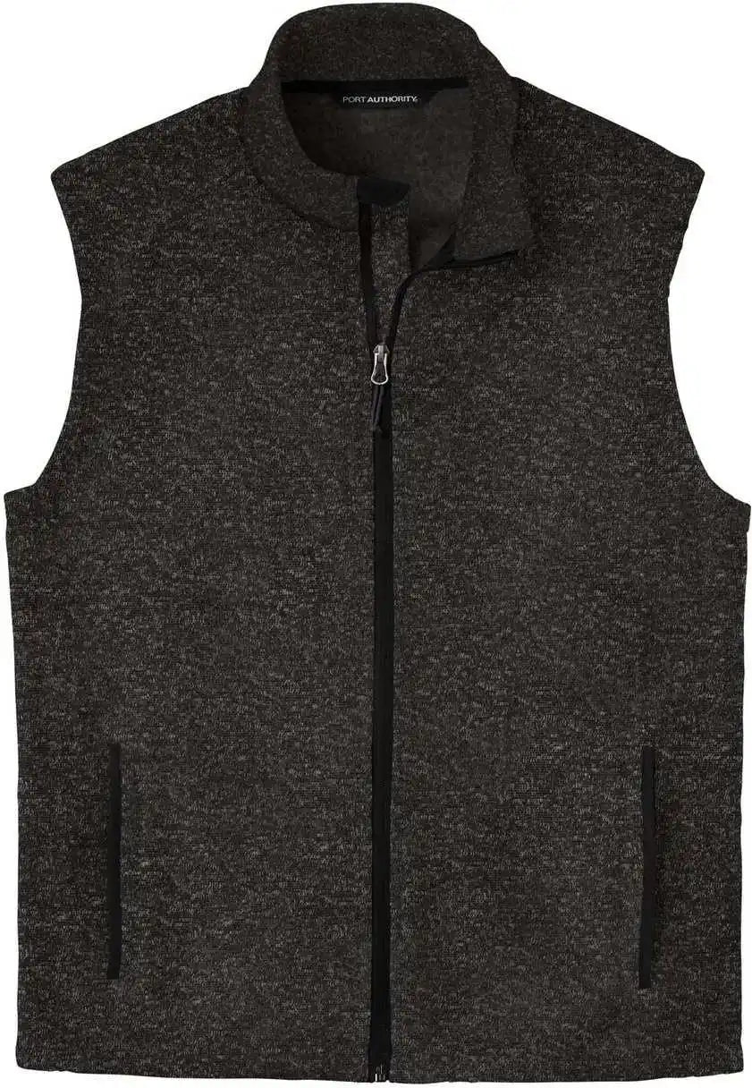 Port Authority F236 Sweater Fleece Vest - Black Heather