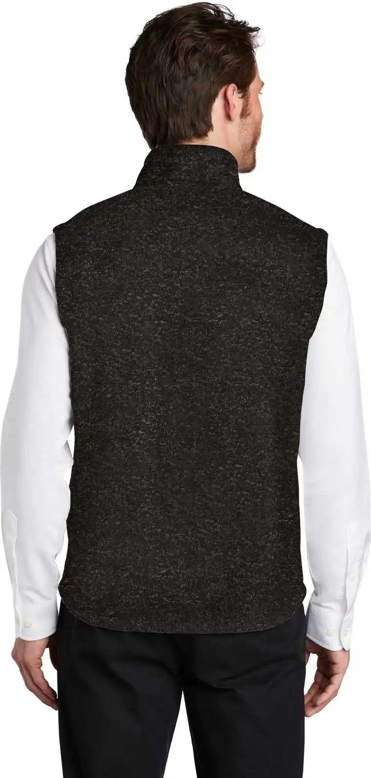 Port Authority F236 Sweater Fleece Vest - Black Heather