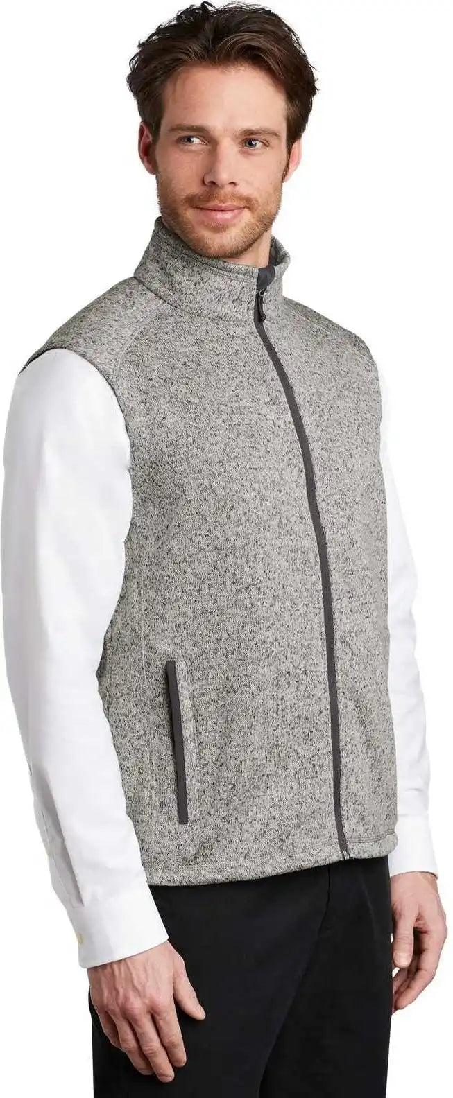 Port Authority F236 Sweater Fleece Vest - Gray Heather