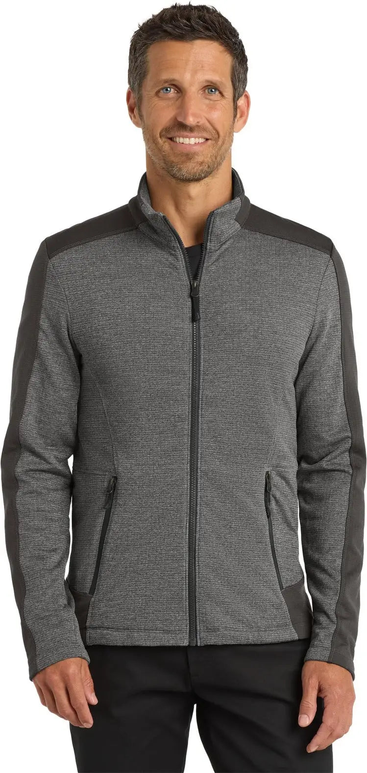 Port Authority F239 Grid Fleece Jacket - Gray Smoke Heather