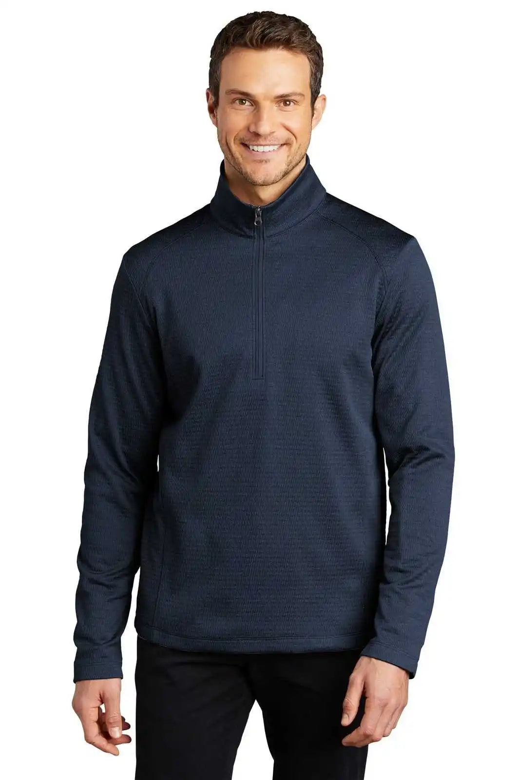 Port Authority F248 Diamond Heather Fleece 1/4-zip Pullover - Dress Blue Navy