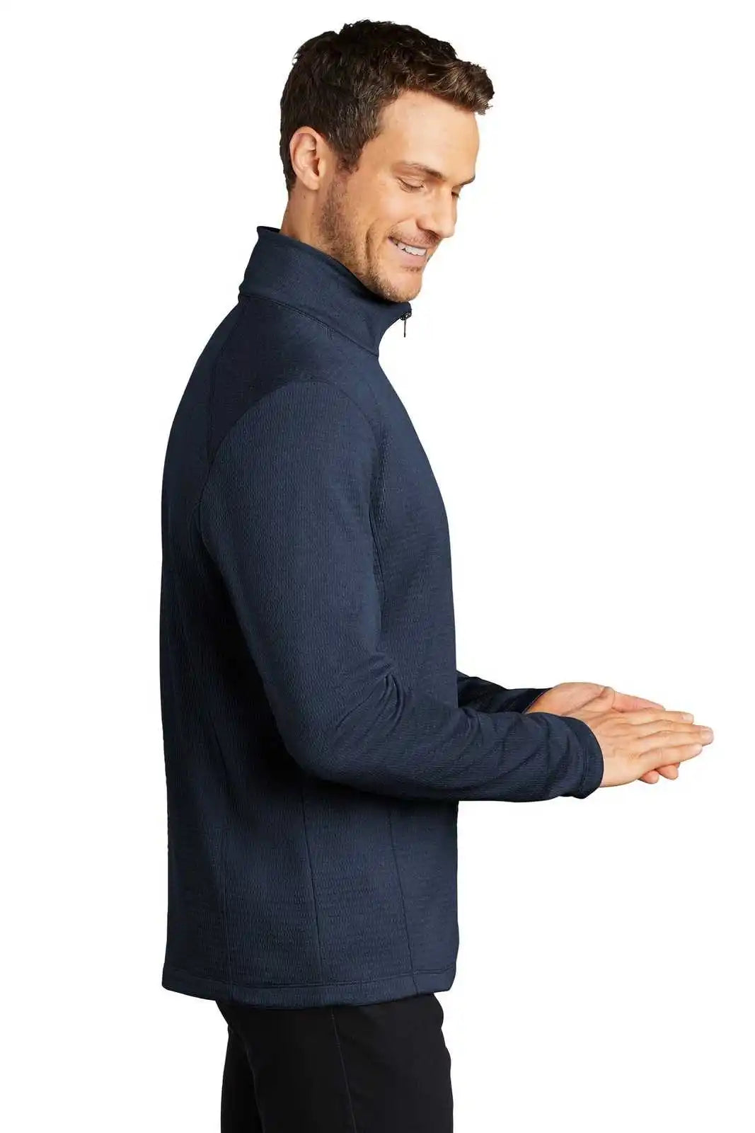 Port Authority F248 Diamond Heather Fleece 1/4-zip Pullover - Dress Blue Navy