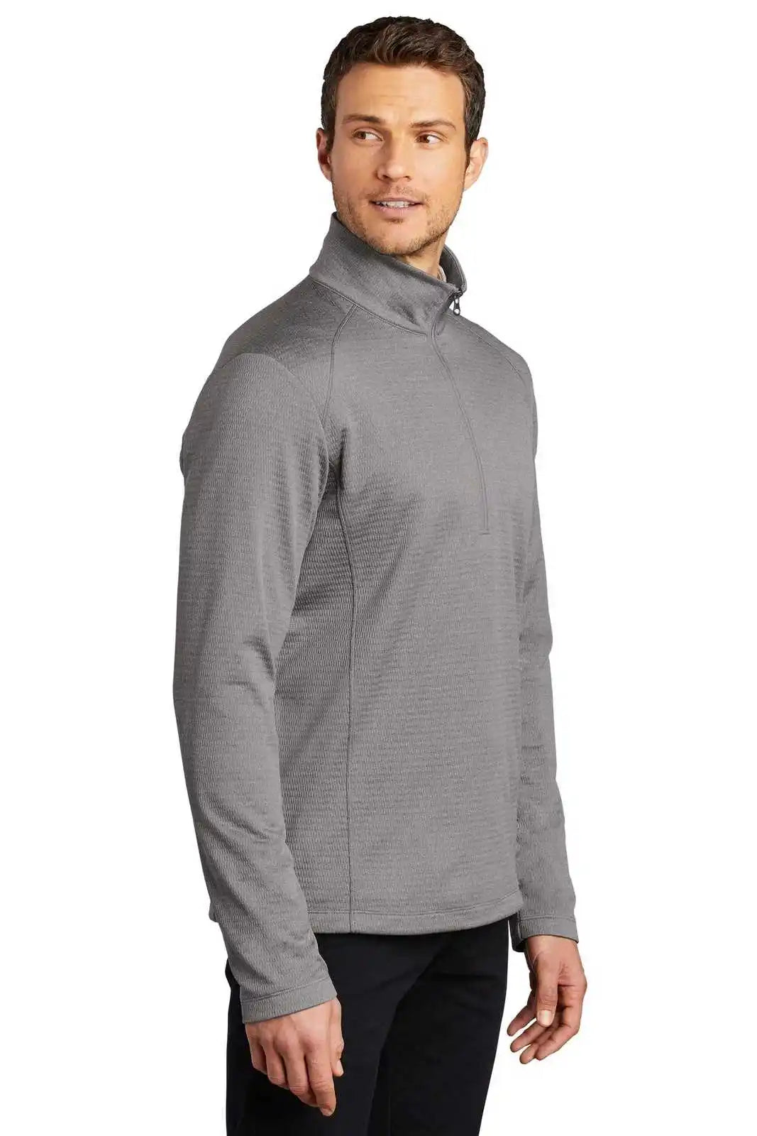 Port Authority F248 Diamond Heather Fleece 1/4-zip Pullover F248gusty Gray