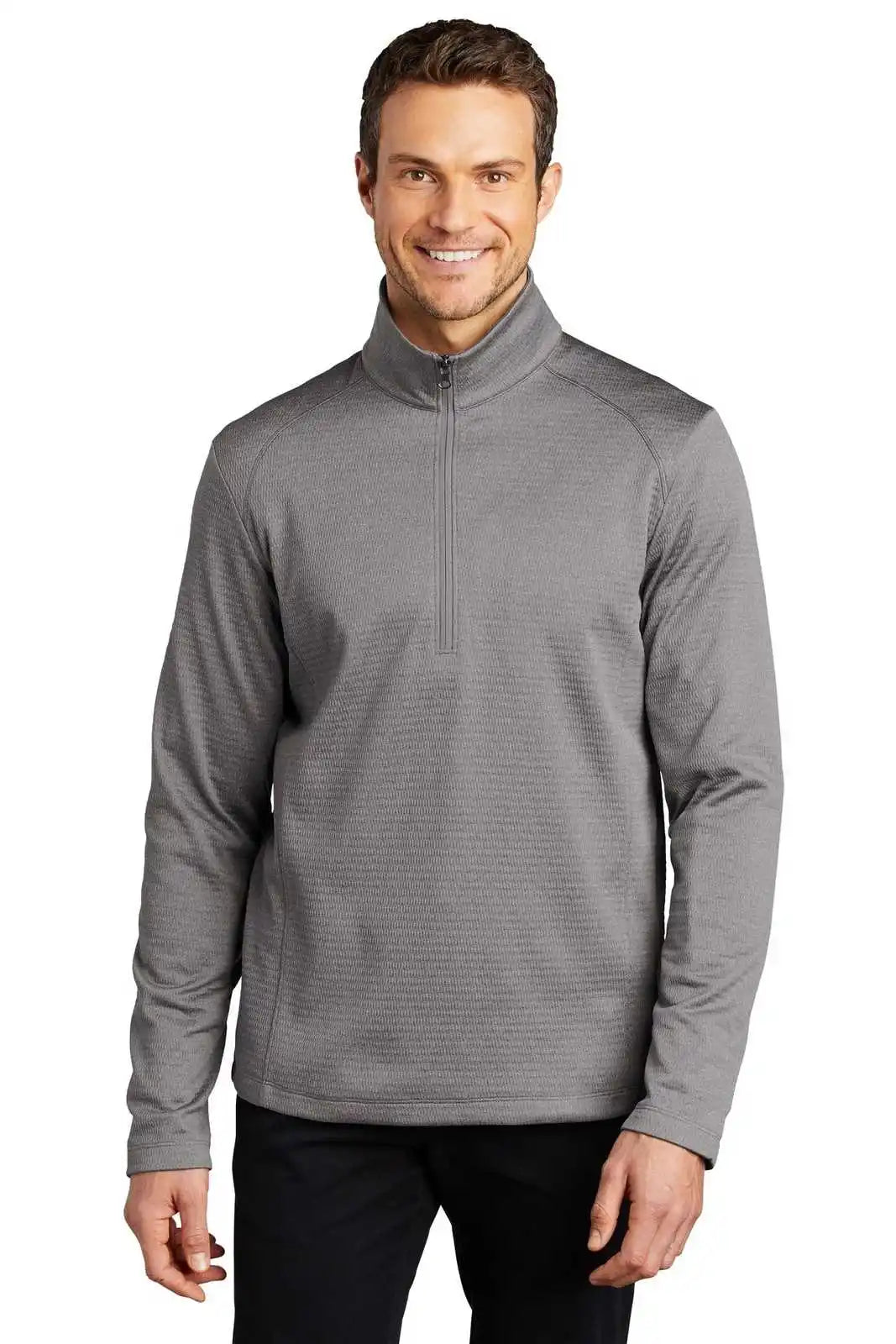 Port Authority F248 Diamond Heather Fleece 1/4-zip Pullover F248gusty Gray