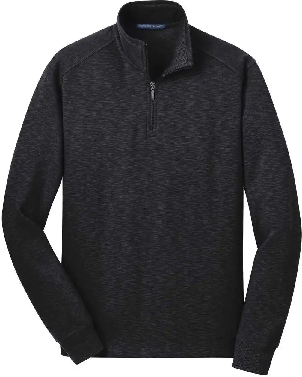 Port Authority F295 Slub Fleece 1/4-zip Pullover - Black
