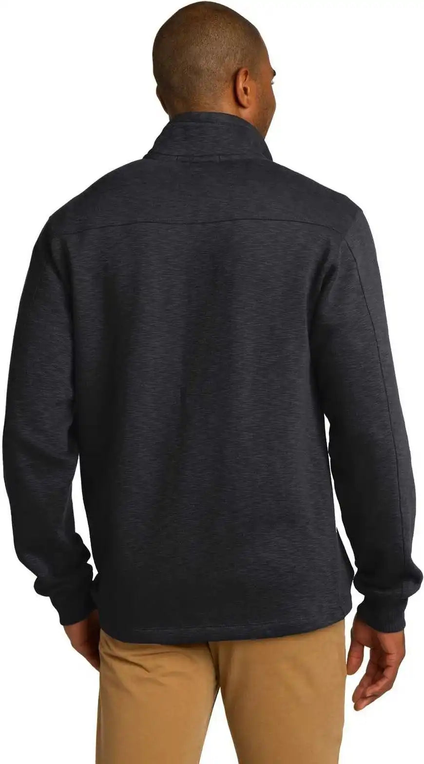 Port Authority F295 Slub Fleece 1/4-zip Pullover - Black