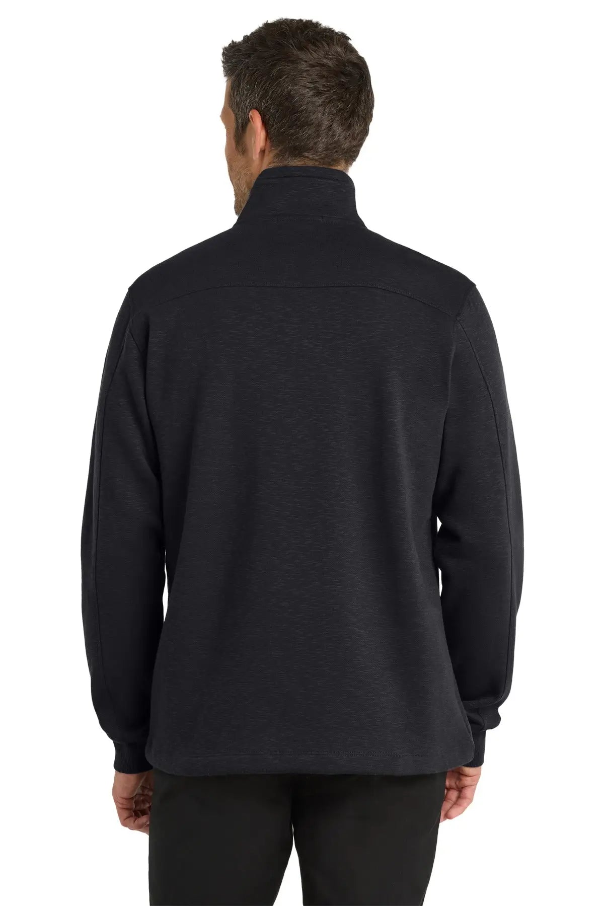 Port Authority F295 Slub Fleece 1/4-zip Pullover - Black