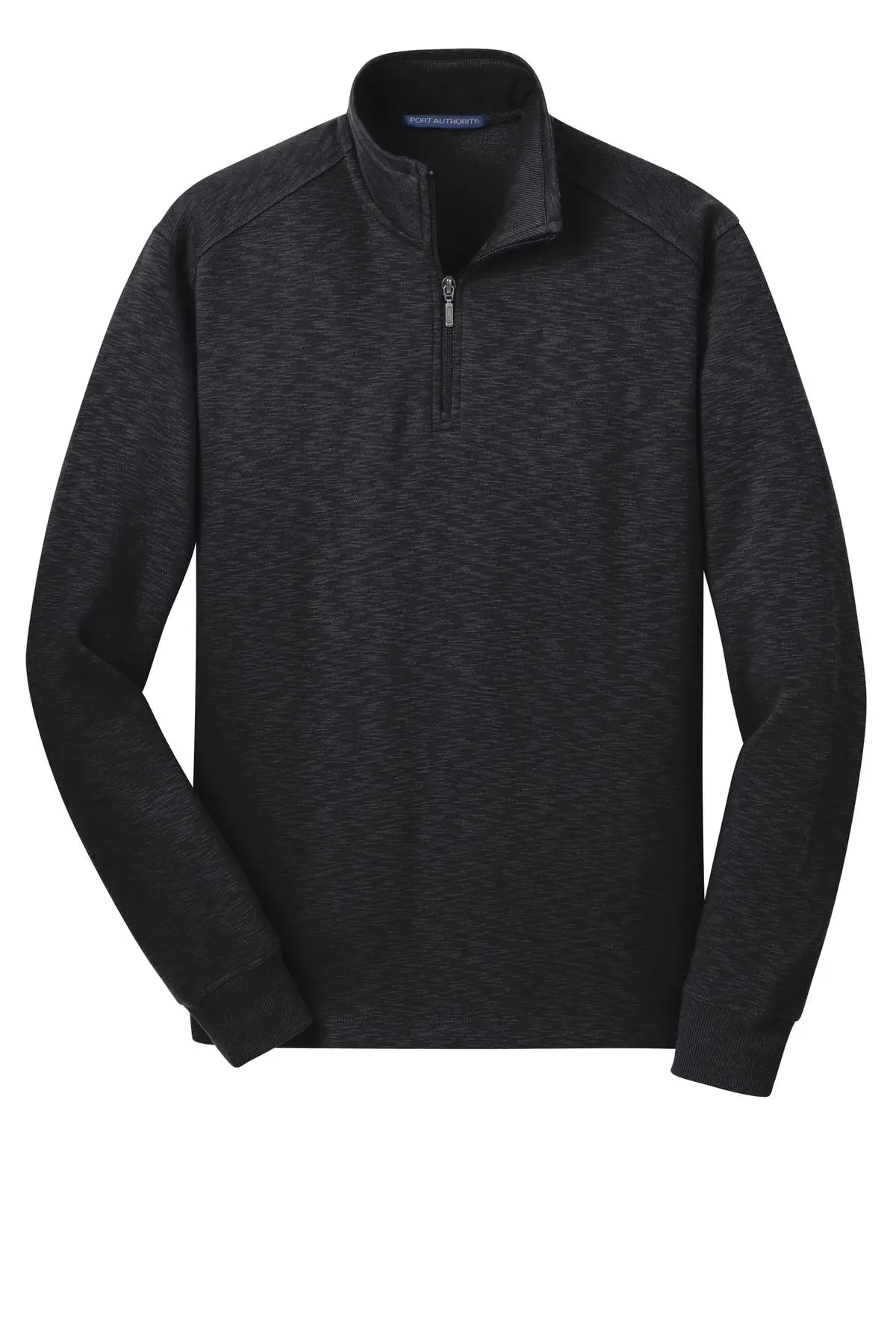 Port Authority F295 Slub Fleece 1/4-zip Pullover - Black