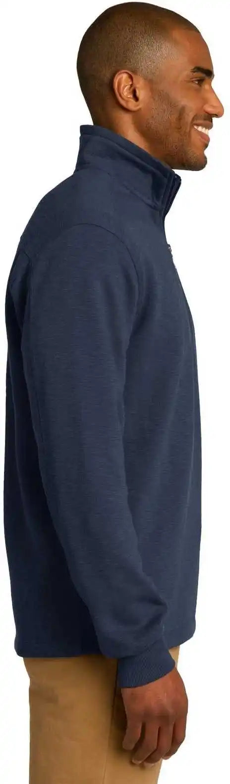 Port Authority F295 Slub Fleece 1/4-zip Pullover - Navy