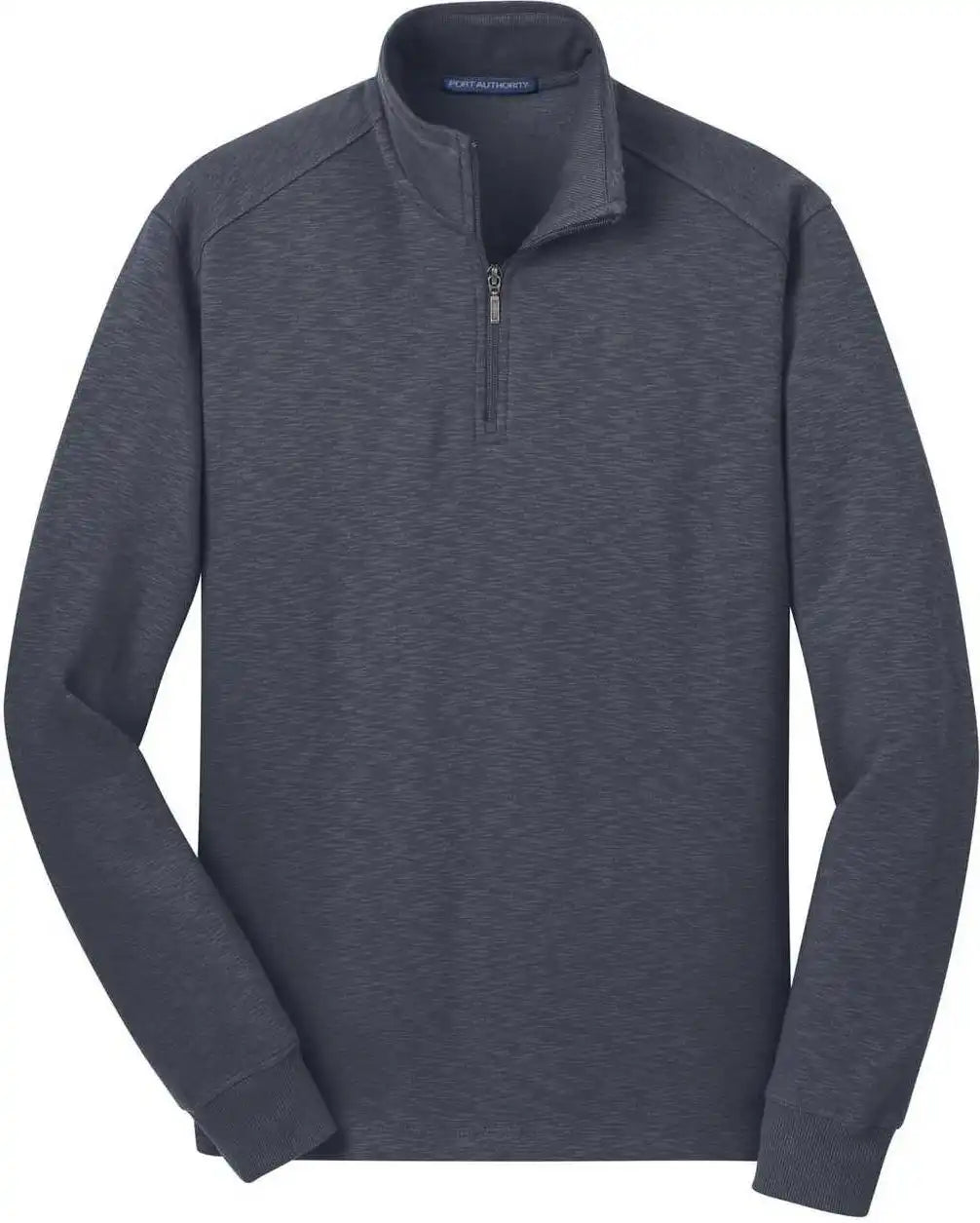 Port Authority F295 Slub Fleece 1/4-zip Pullover - Slate Gray