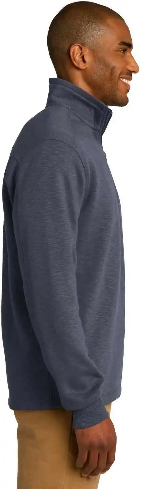 Port Authority F295 Slub Fleece 1/4-zip Pullover - Slate Gray
