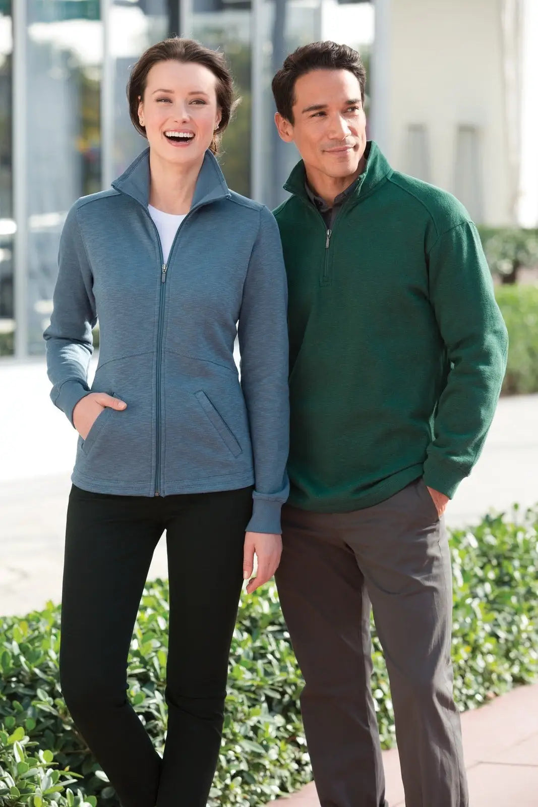 Port Authority F295 Slub Fleece 1/4-zip Pullover - Slate Gray