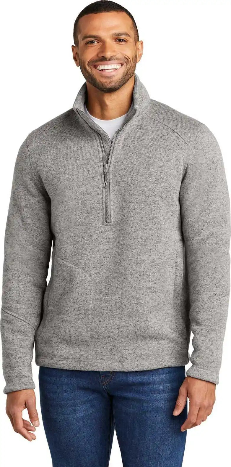 Port Authority F426 Arc Sweater Fleece 1/4-zip - Dpsmkhthr