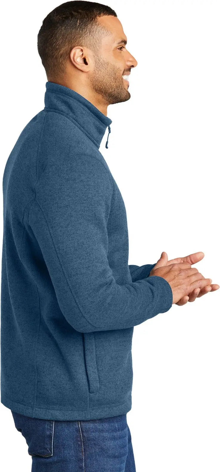 Port Authority F426 Arc Sweater Fleece 1/4-zip - Insignia Blue Heather