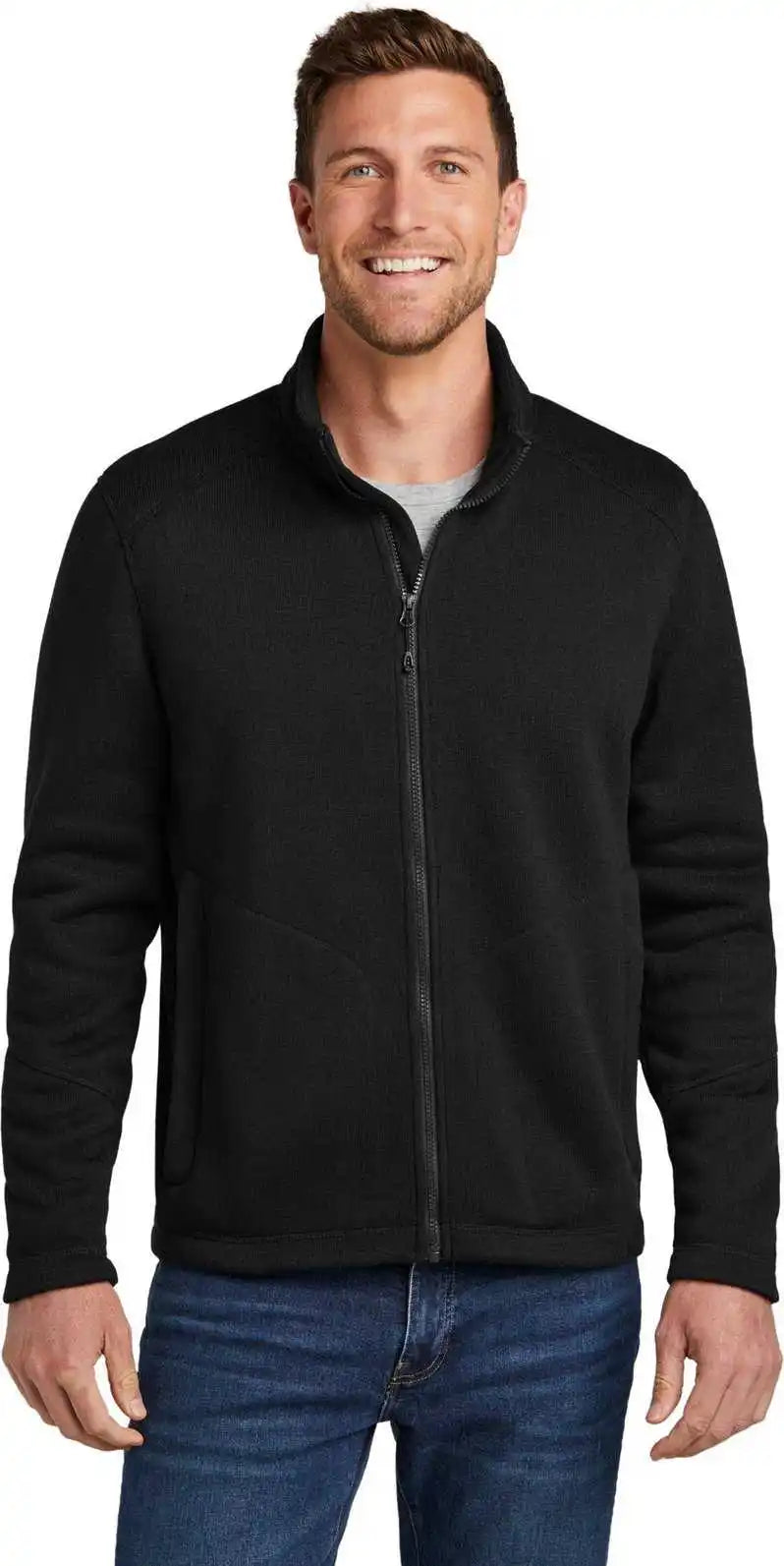 Port Authority F428 Arc Sweater Fleece Jacket - Deep Black