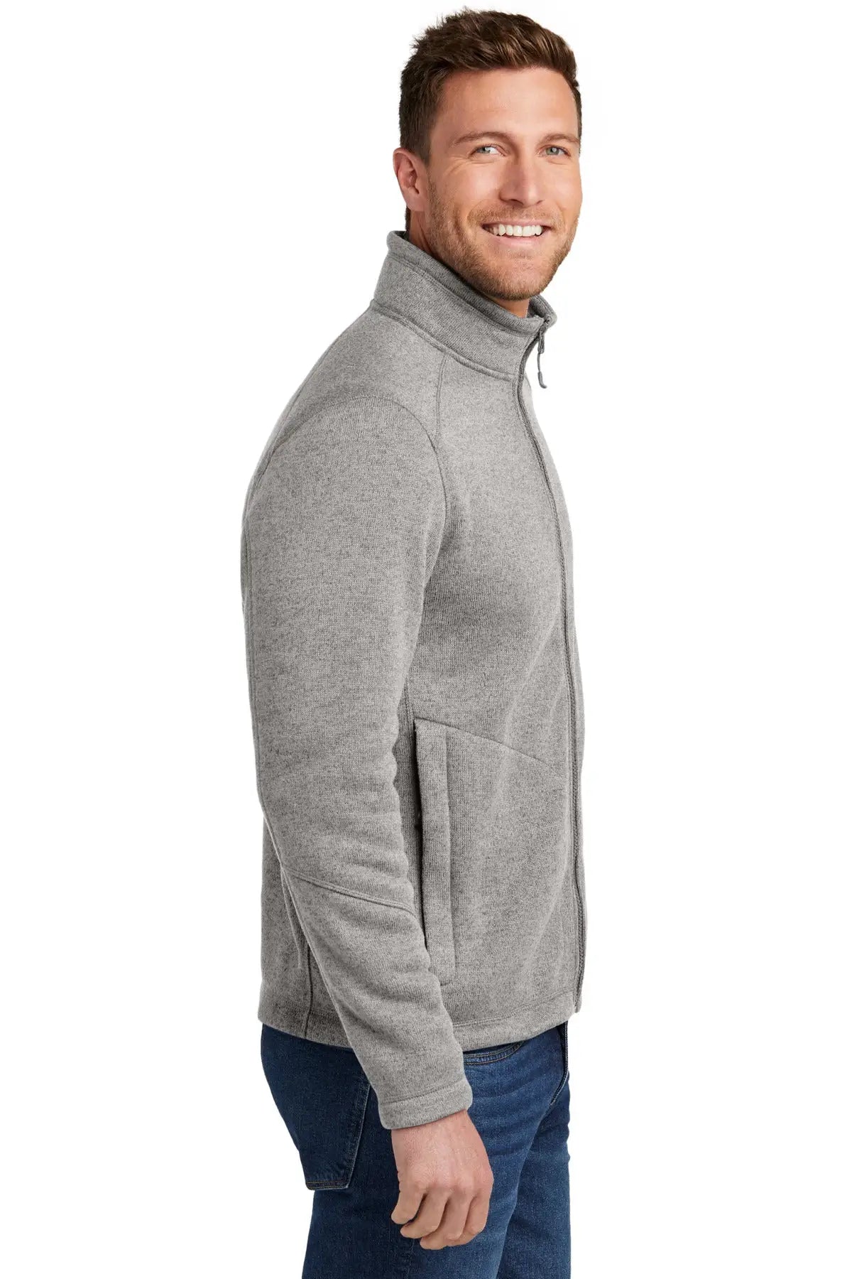 Port Authority F428 Arc Sweater Fleece Jacket - Deep Smoke Heather