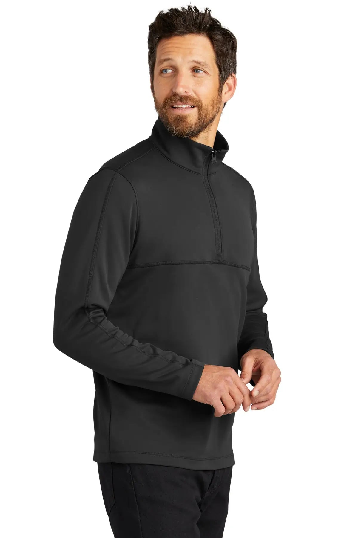Port Authority F804 Smooth Fleece 1/4-zip - Deep Black
