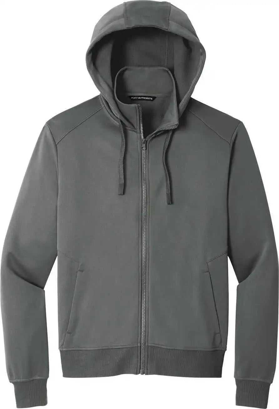 Port Authority F814 Smooth Fleece Hooded Jacket Graphite