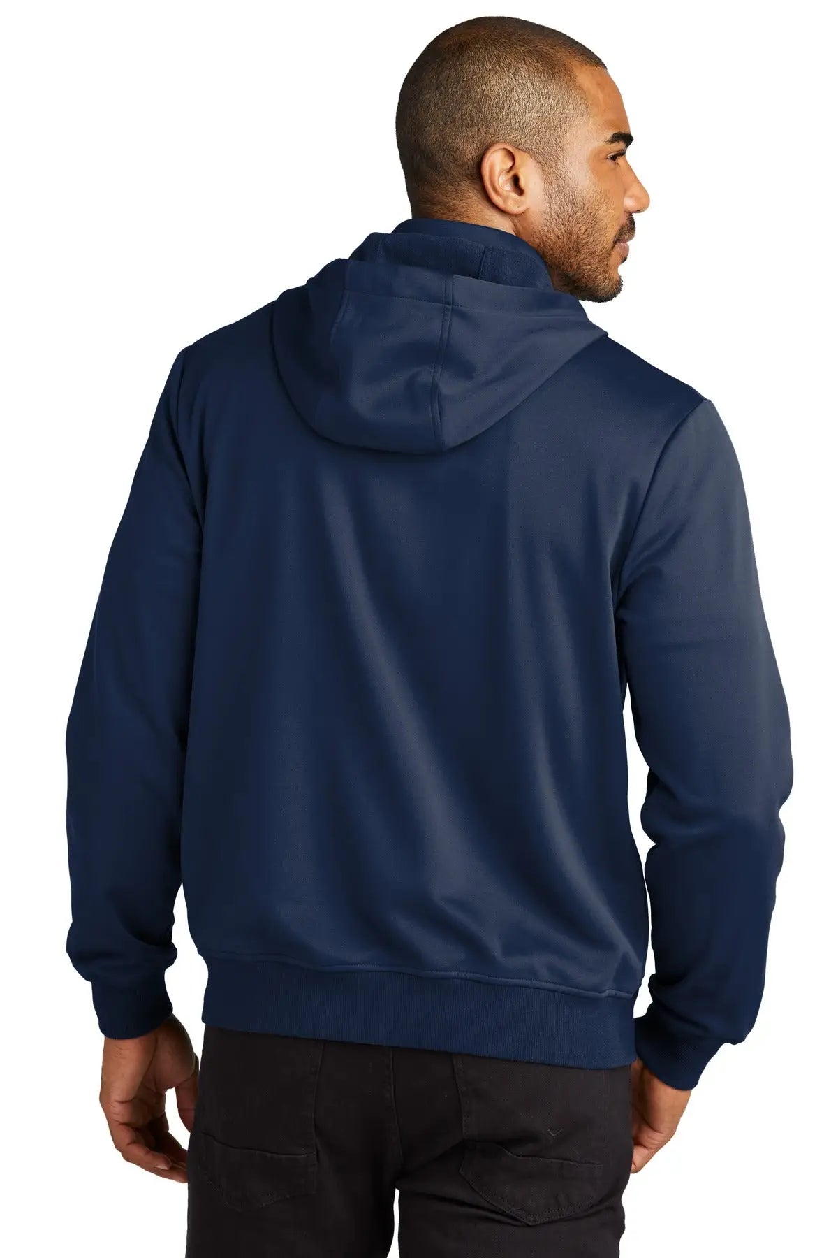 Port Authority F814 Smooth Fleece Hooded Jacket - River Blue Navy