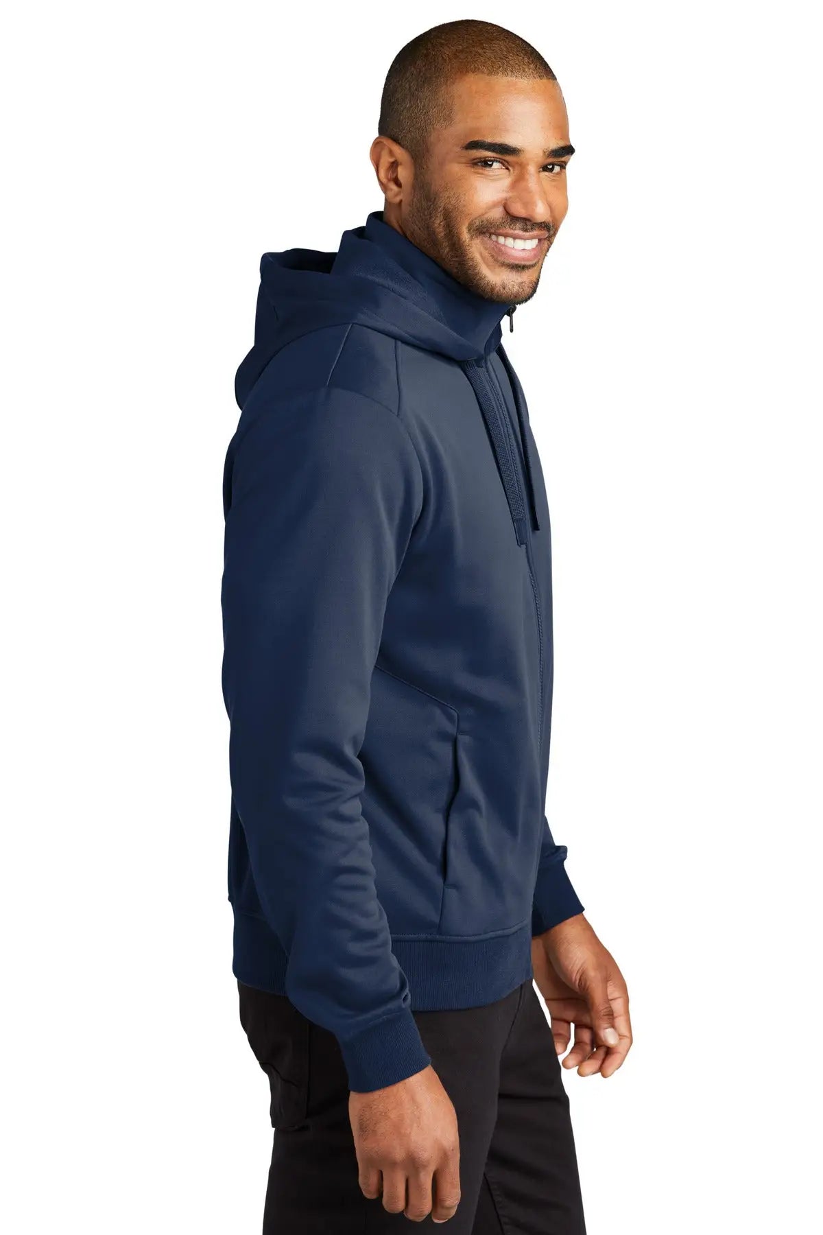 Port Authority F814 Smooth Fleece Hooded Jacket - River Blue Navy