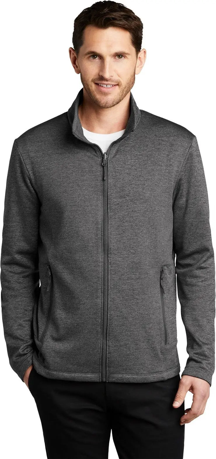 Port Authority F905 Collective Striated Fleece Jacket - Sterling Gray Heather - Adult Xs