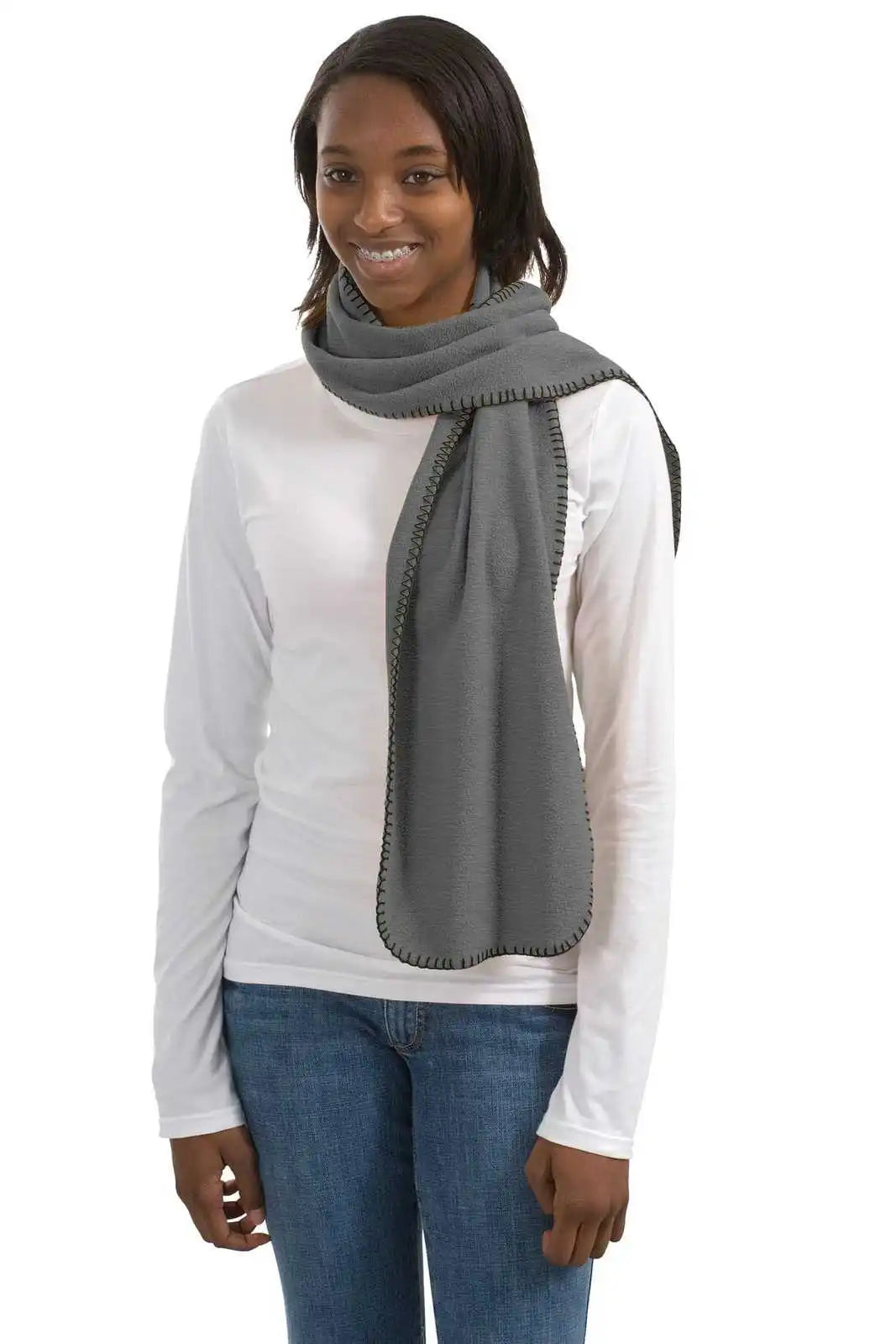 Port Authority Fs01 R-tek Fleece Scarf - Midnight Heather - Dark Gray / one Size Fits Most