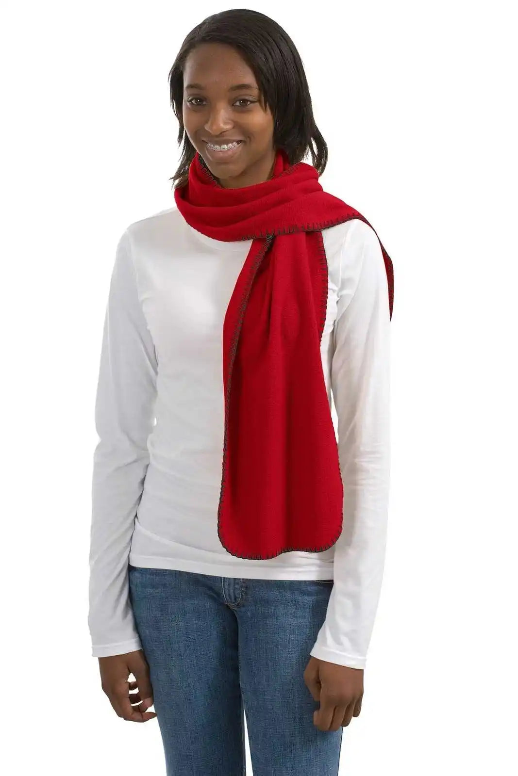Port Authority Fs01 R-tek Fleece Scarf - Red - one Size Fits Most