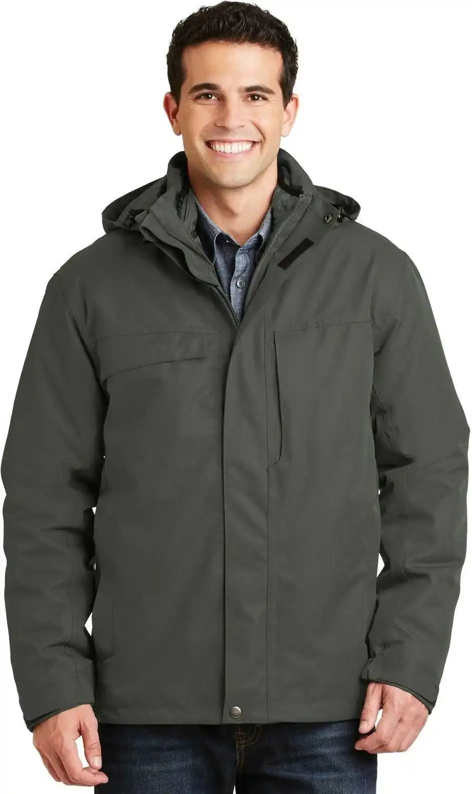 Port Authority J302 Herringbone 3-in-1 Parka - Spruce Green