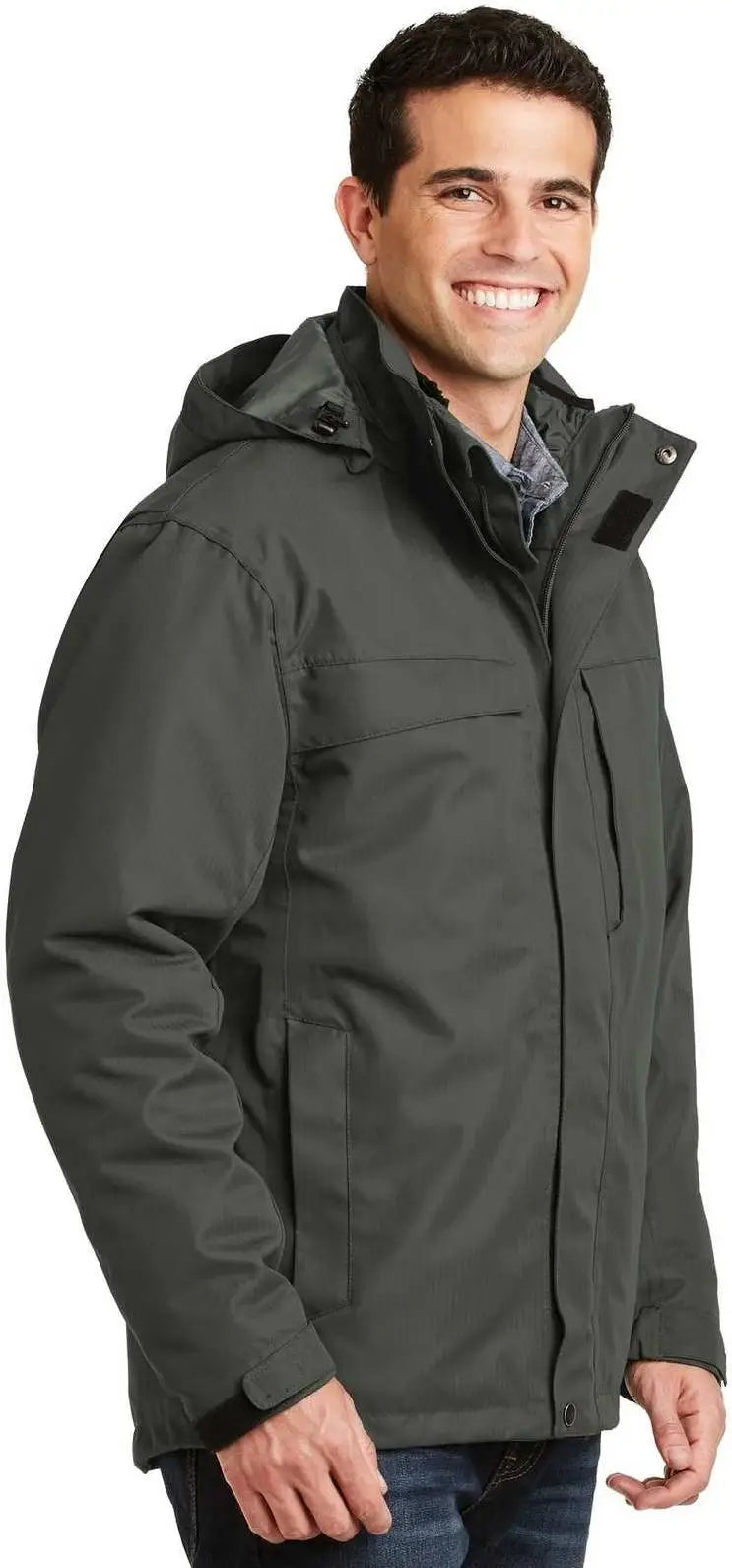 Port Authority J302 Herringbone 3-in-1 Parka - Spruce Green