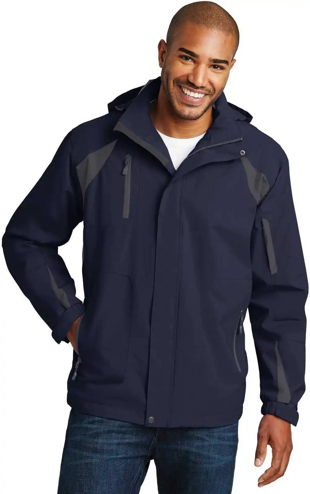 Port Authority J304 All-season Ii Jacket - True Navy Iron Gray